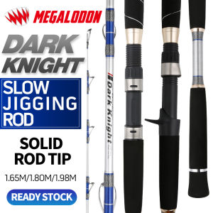 Megalodon Dark knight slow jigging rod boat fishing rod super hard Carbon fiber Spinning/casting Ocean Fishing Rod 1.65M/1.80M/1.98M 20kg fishing weight lure weight 100-600g Old captain Suitable for plumb weight: 400-1000g