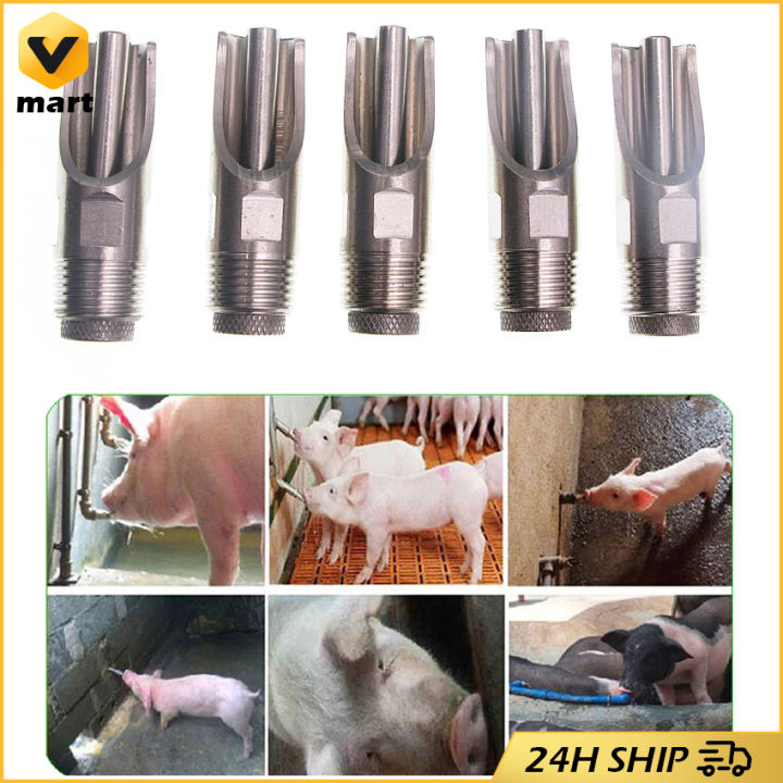 5 Pcs Pig Nipple Waterer For Kit Automatic Pig Nipple Drinker Hog Drinker Feeder With Brass Water Tank Connector - View #4