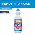 Bayclin Pemutih Pakaian 500 ml 5 in 1 pembersih noda efektif hilangkan bau bleaching kemasan botol 500ml. 