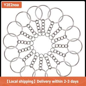 【Local shipping】 50pcs Keychain Rings with Chain and 50pcs Open Jump Rings DIY Key Chain Set
