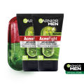 (PAKET HEMAT ISI 2) Garnier Men Acno Fight Wasabi Anti-Bacteria Brightening Foam Skin Care 100ml (Perawatan Pria Untuk Kulit Wajah Berjerawat). 