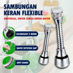 ELINK  Sambungan Kran Dapur Chrome  Flexible – Sambungan Kran Flexible 360 Derajat Anti Splash Kran Cuci Piring Wastafel Anti Karat