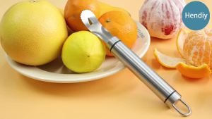 Hendiy Orange Peeler Tool 3 Pieces Stainless Steel Orange Peeler Easy To Use Fruit Peeler for Citrus Grapefruits Lemons