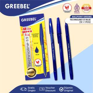 GREEBEL Pulpen Ballpen Pena | TECHNOLINE 0.5 BLUE | Pulpen Greebel Pena Bolpen Bolpoin