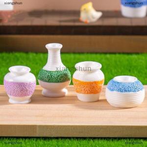 [COD] xiangshun 5 PCS Cute Dollhouse Miniature Toy Colorful Patterned Vase Model Home DIY Decor Kids Play Toy Micro Landscape Ornaments Gifts