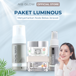 MS GLOW PAKET WAJAH LUMINOUS ORIGINAL New Kemasan MS GLOW Luminous Night Cream Original BPOM MS Glow Cream Malam Luminous Luminous Whitening Night Cream MSGlow Krim Malam Luminous krim ms glow ori cream malam ms glow PAKET LUMINOUS MS GLOW