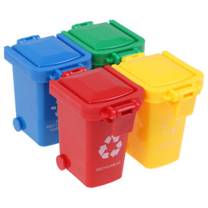 QUANSEN Kid 4pcs set Trash Can Toy Garbage Truck Cans Curbside Vehicle Bin Toys