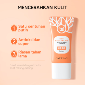 GMEELAN 3PCS Orange Exfoliating Gel Face Eksfoliasi Wajah 50G + Gluta Whitening Lazy Cream Day Cream 30G*2