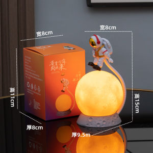 USB Charging Model Astronaut Night Light Luxury Desktop Decor Moon Light Gift USB充电款悬浮宇航员摆件潮玩太空人轻奢桌面装饰小夜灯毕业生日礼物月球灯
