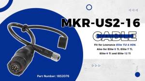 1852076 MKR-US2-16 Adapter Cable Replace for Lowrance 9-Pin TotalScan Adapter Cable Fish Finder Adapter Cable (Fit for Elite Ti2 & HDS)