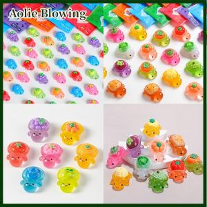 Aolie 10pcs Landscaping Resin Crafts Glowing Turtle Garden Fish Tank Miniatures Ornaments Mini Luminous Fruit Turtle Home Decoration