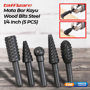 Taffware Mata Bor Kayu Wood Bits Steel 1/4 Inch 5 PCS - 25450