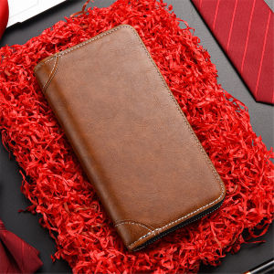 HUIIUH กระเป๋าสตางค์โซ่ผู้ชายใหม่ ถุงซิปแนวนอน กระเป๋าการ์ดแฟชั่น