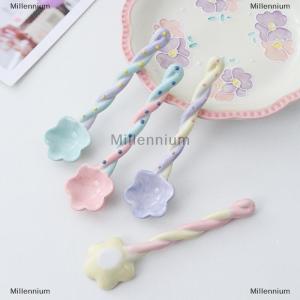 [COD] Millennium 1Pc Long Handle Spoon Cute Ice Cream Hand Painted Dessert Spoon with Long Handle Kitchen Tableware Accessories
