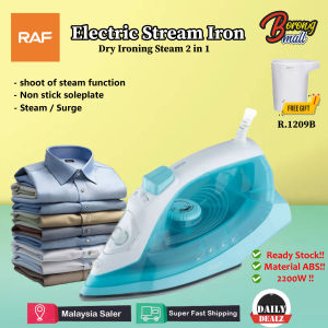 [1 YEAR WARRANTY] RAF R-1209B Electric Steam Iron for Clothes with Water Spray and Self-cleaning /Seterika Stim RAF