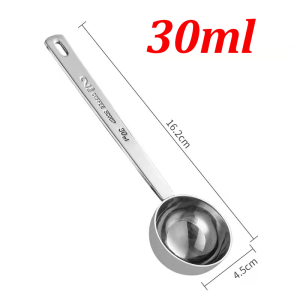 Gemilai stainless steel coffee bean measuring spoon milk powder scale quantitative spoon protein powder kitchen seasoning spoon 15m/30ml long handled coffee spoon