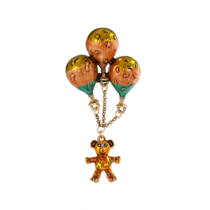 Unique Balloon Bear Brooch Pin Stylish Balloon Bear Tassels Brooches Elegant Lapel Pin For Hats Bags And More