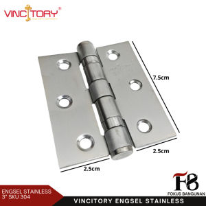 Vincitory Engsel Pintu Stainless 3 Inch | Engsel Pintu Rumah Murah | VINCITORY ENGSEL STAINLESS 3 X25X25(12) | 304