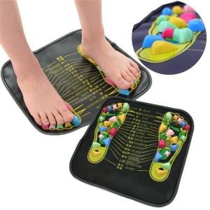 Acupressure Walking Stone Foot Massage Mat Sole Reflexology Plantar Acupoint Pain Relief Massager Cushion Stimulation Pad for Home Yoga and Acupressure Therapy