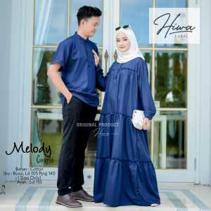 Baju Couple Lebaran Kurta Dan Gamis Wanita Melody Set Bahan Cotton Premium | GOODSAJI HIJABSTUFF