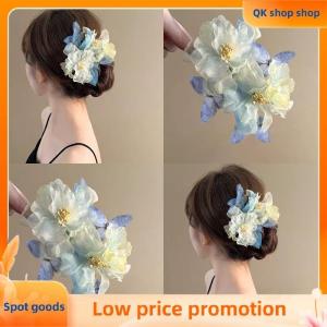 ✨QK shop✨ Butterfly Peony Flower Hairpin Womens Hair Accessories Embroidery Hairgrips Flower Hair Claw Clips Fashion Ornament Daily