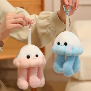 GINKG Soft Jellyfish Plush Toy Fluffy Cozy Jellyfish Plushies Funny Rotating Jellyfish Plush Keychain Bag Charm