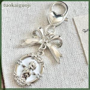 tuokaiguoji Retro Angel Keychain Girls For Women Girl Cute Bowknot Keyring Car Key Chain Holder Trinket Bag Charms Pendant Jewelry Gift