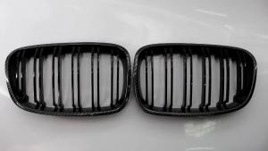 Ricoy Gloss Black For Bmw 2011 - 2014 F20 F21 118i 120i 140i 2 Hatchback Sport Kidney Grill Grille Carbon Fiber