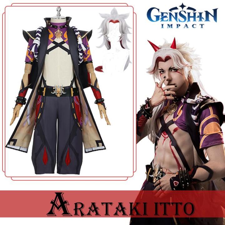 Genshin Impact Arataki Itto Cosplay Costume Anime Game Genshin Cosplay ...