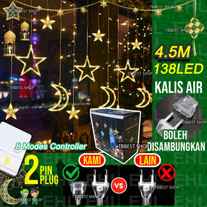 4.5m Moon Hug Star Fairy lights 2024 Hari Raya Decoration light for Living Room decor lights 8 Modes Led light strip Lampu Raya Led Strip Lighting