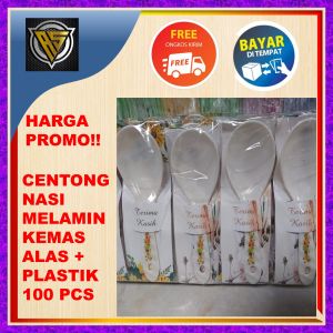 (100 PCS) Souvenir Pernikahan Centong Nasi Melamin Kemas Alas + Plastik Sovenir Suvenir Khitan Murah