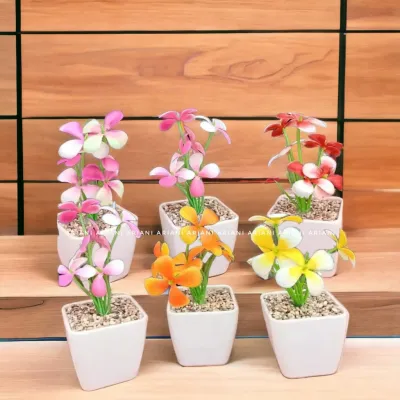 ARIANI 1318 TANAMAN BUNGA INDOOR ARTIFISIAL DENGAN POT PLASTIK PREMIUM MINI HOME DEKORASI