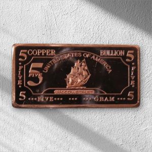 5 Gram Iron Ship .999 Fine Copper Bar CMC 5 Gram Copper Bar COPPERMAN