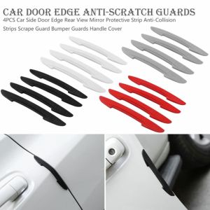 LIJU78113 4PCS Exterior Trim Replacement Parts Styling Mouldings Soft Rubber Anti-collision Automobiles Protector Car Door Crash Bar Auto Edge Guard Strip