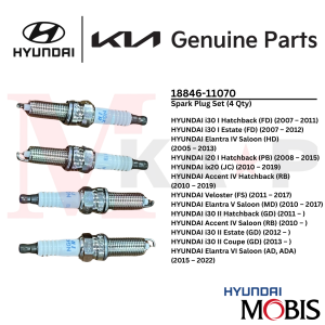 [ORGINAL] Plug Assy-Spark Fits HYUNDAI i-Series / Elantra / Accent (Set of 4) (18846-11070)