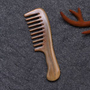PureGLO Wide Tooth Detangling Comb with Gift Box No-static Natural Wooden Comb for Curly Wavy Straight Dry Wet Thick or Fine Hair Detangler Combs for Men Women and Girls