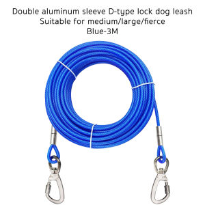 MAIYILAI D-Type Buckle Dog Leash Stainless Steel Dog Chain Rust Proof Double Aluminum Sleeve Pet Rope
