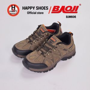 [บาโอจิแท้100%ไซส์41-45ฟรี...ถุงเท้า 1 คู่] BAOJI รุ่น BJM606 รองเท้าผ้าใบเดินป่า รองเท้าoutdoor พื้นแข็ง ทนทาน