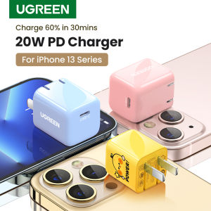Bộ sạc nhanh UGREEN PD 20W USB C Bộ sạc cắm tường USB-C Bộ chuyển đổi nguồn có thể gập lại cho for iPhone 16 14 Plus/iPhone 15 14 Pro Max 13 Pro Max / 12/11 / XR Samsung Galaxy iPad Mini / Pro Airpods Pro