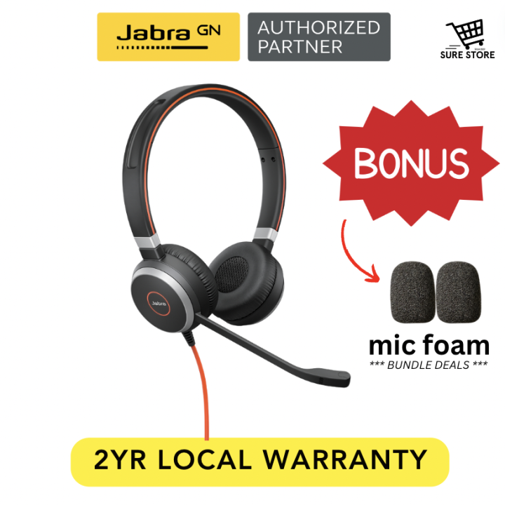Jabra Evolve 40 USB audio jack Stereo Headset Lazada
