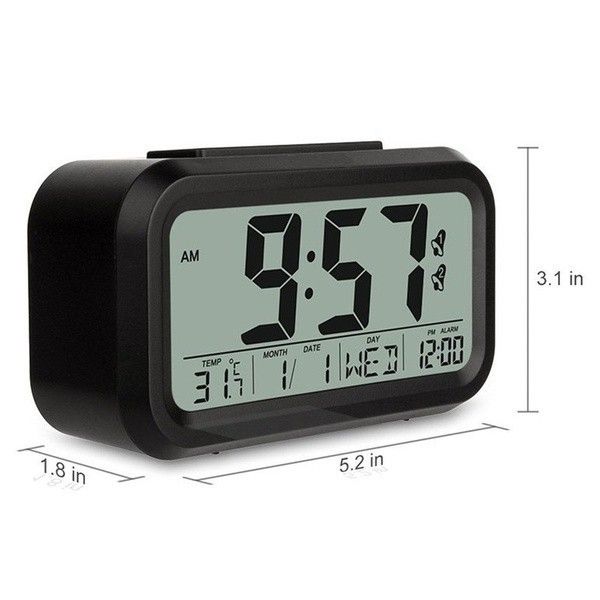 Electronic Alarm Clock Digital Backlight LED Display Table Alarm Clock