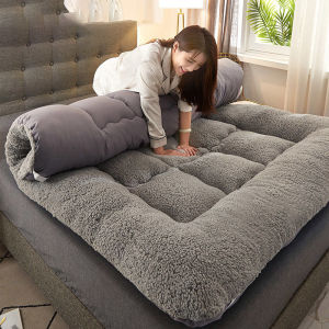 HANGDIAN 【Miễn phí vận chuyển】HS Miễn phí vận chuyển Nệm cashmere mùa đông ấm áp Chiếu tatami ký túc xá Nệm đơn hoặc đôi Nệm len ấm Thực sự dày Chọn từ nhiều phong cách khác nhau Phục hồi tốt Nệm gối