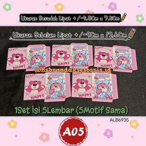 (5PCS) ANGPAO LIPAT LEBARAN 2SISI TERBARU / ANGPAO IMLEK LABUBU SANRIO / AMPLOP 3D IDUL FITRI KARAKTER LUCU / ANGPAU SINCIA GEMOI / AMPLOP VIRAL / PLB7321