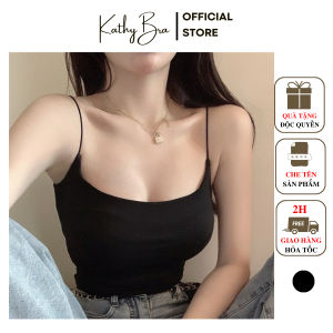 C04 Áo Bra Trơn 2 Dây KATHY BRA Chất Su Mát Dày Màu Basic Dễ Phối Đồ Có Mút Ngực Co Dãn Tốt