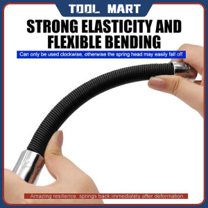 1/2 Electric Socket Wrench Spring Extension Rod Universal Flexible Shaft Fast Ratchet Wrench Connecting Rod (1/2 Inch Shank 250mm Length)