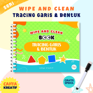 WIPE AND CLEAN Seri Tracing Garis & Bentuk | Buku Belajar Huruf Murah BusyBook
