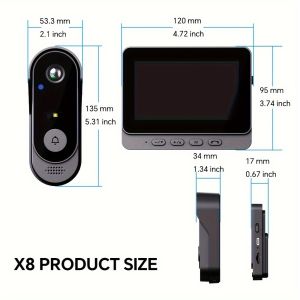 Waterproof True Wireless Video Doorbell 480P Camera Pixel With 4.3 Inch Screen Real Time Indoor Monitor No App Required 可视门铃