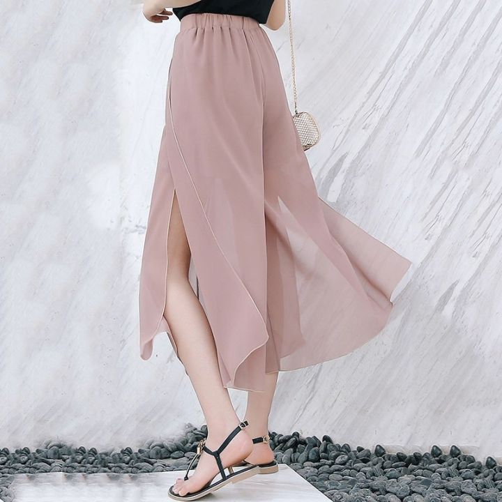 Women Shorts Skirt Side Split Wide Leg New Summer Sweet Plus Size