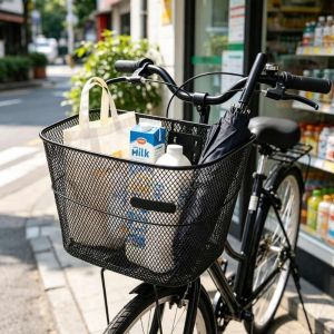 MARBLEX Metal Large Cart Basket Easy To Install Adjustable Bike Rear Mesh Basket Durable Bicycle Front Basket