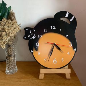 RC - 195 Jam Dinding Ukir MOTIF KUCING  Hiasan dingding Ruang tamu/ kamar tidur/Dll